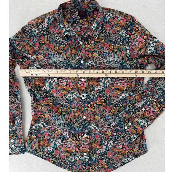 J Crew Liberty of London Floral Top Button up Shirt Long Sleeve Blouse 6 S - Picture 6 of 7